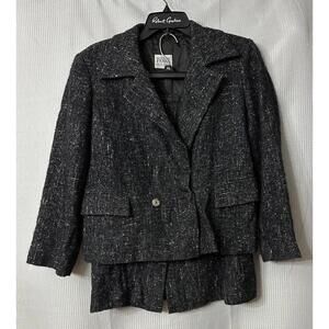 Vintage Gianfranco Ferre Studio Womens Wool Blend Gray Skirt Jacket Set 46 US 10